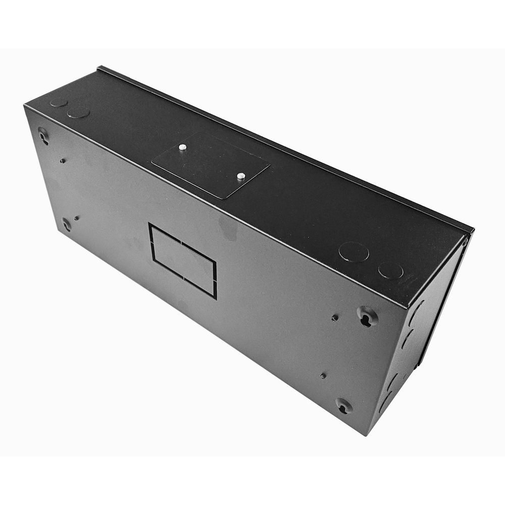 DIN Rail Metal Enclosure / Wall Cabinet-200 Style (1x 22 Module Dins)-Black