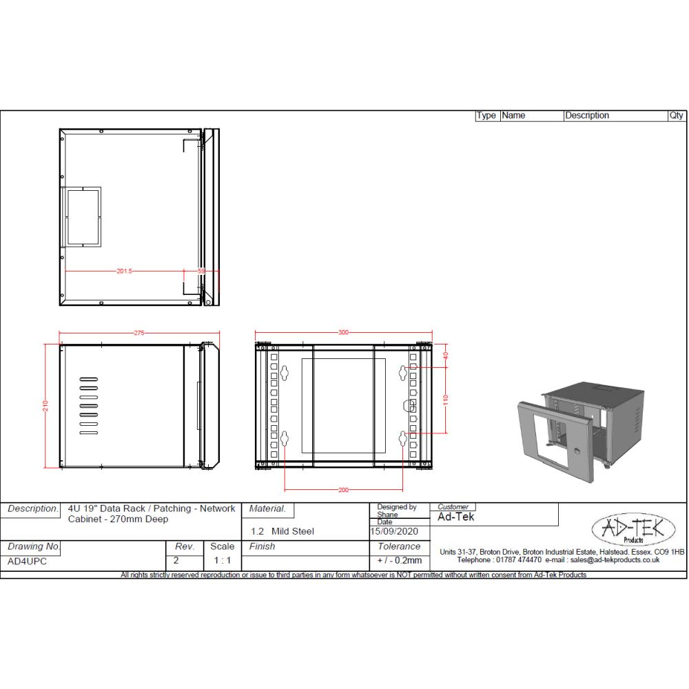 4U 10 inch SoHo Mini Data Network Cabinet-White