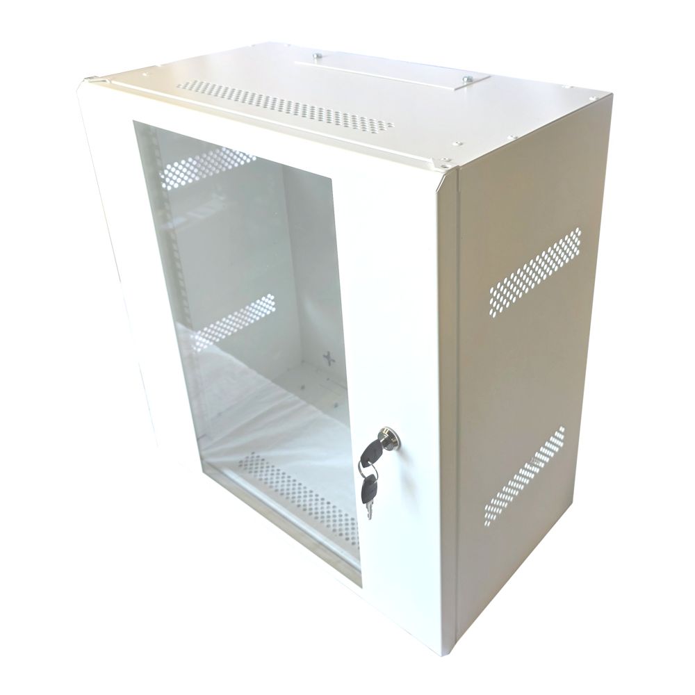 12U 19 inch Data Cabinet Rack / Patching Network Cabinet 300mm Deep White