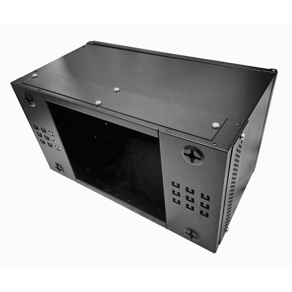 6U 19 inch Perforated Adjustable Data Cabinet Rack / Patching Network Cabinet 300mm Deep Black