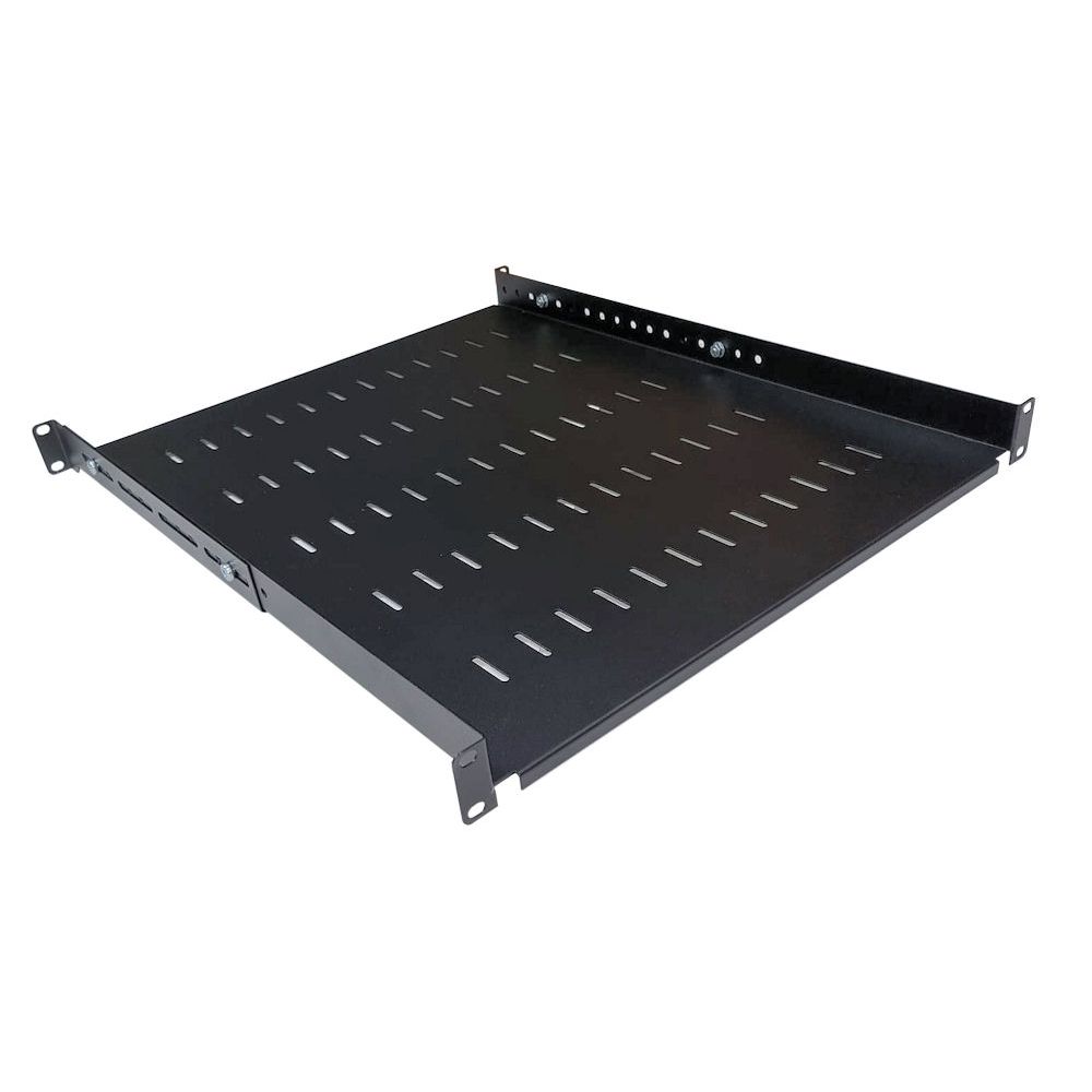 1U 19 inch Adjustable Rack Mount Shelf 550mm to 800mm