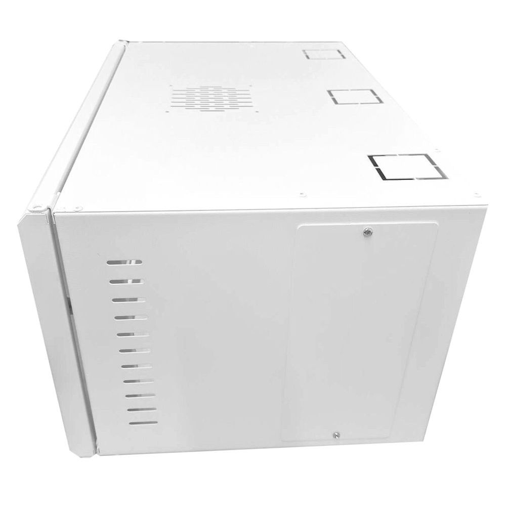 6U 19 Data Rack / Network Cabinet Fixed Front and Adjustable Rear 19 inch Rails 390mm Deep White