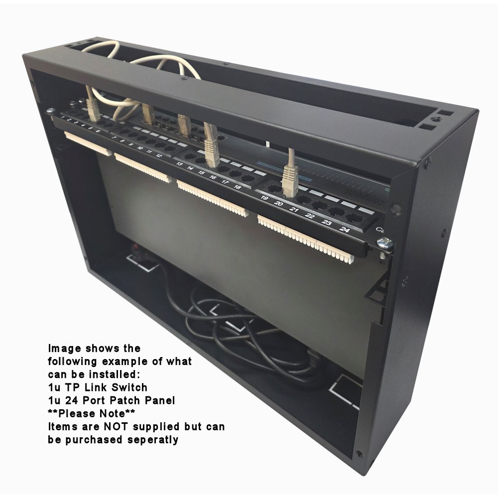 2U 19 inch Vertical Wall Mount Network Enclosure-Cabinet, Black