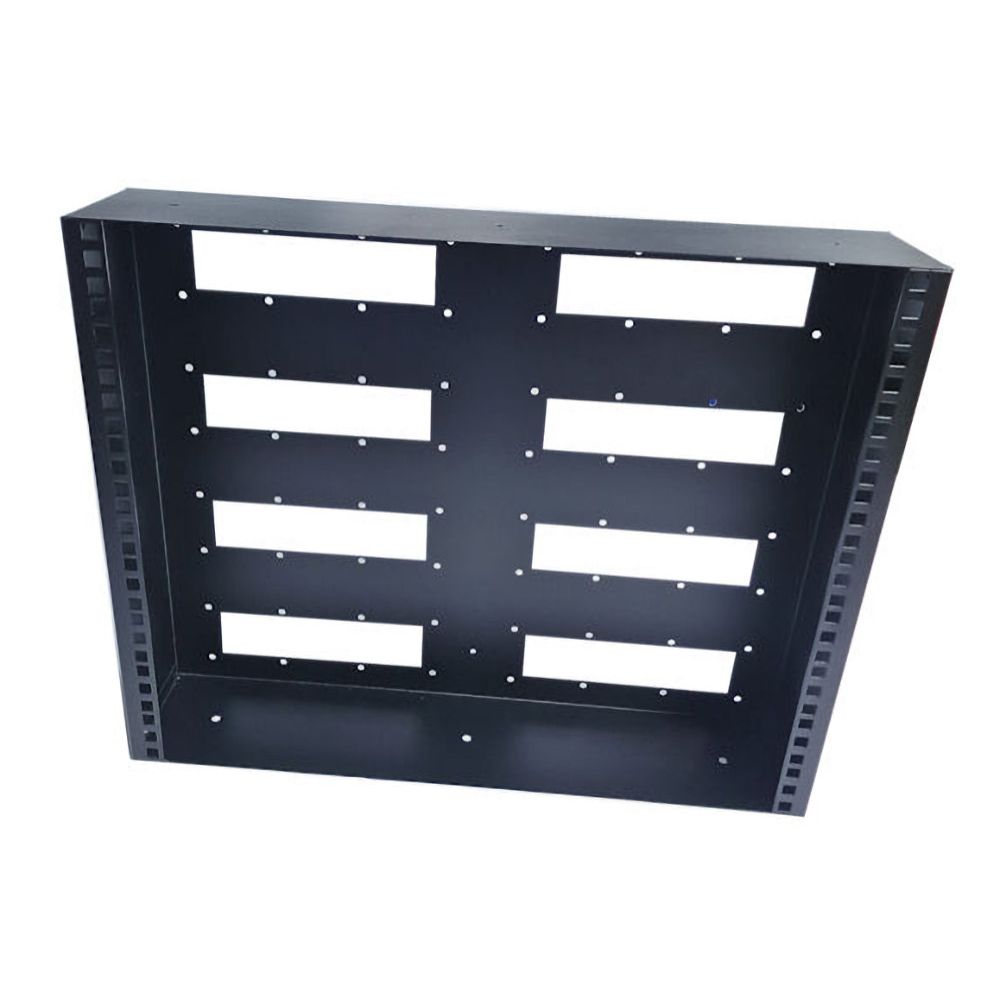 9u 19 inch Shallow Wall Mount Rack Box - 100mm Deep - Black