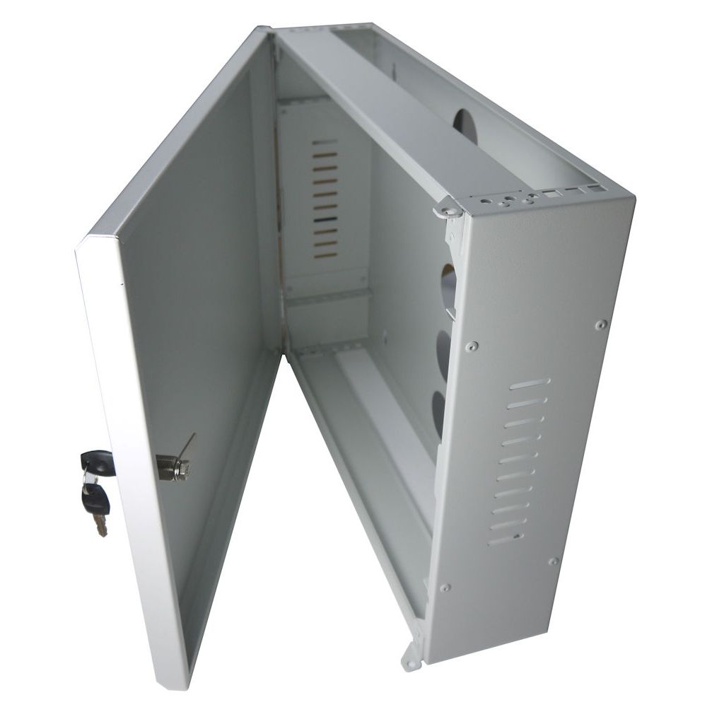 2U 19" Low Profile Vertical Wall Mount Network Cabinet 400 Style Light Grey