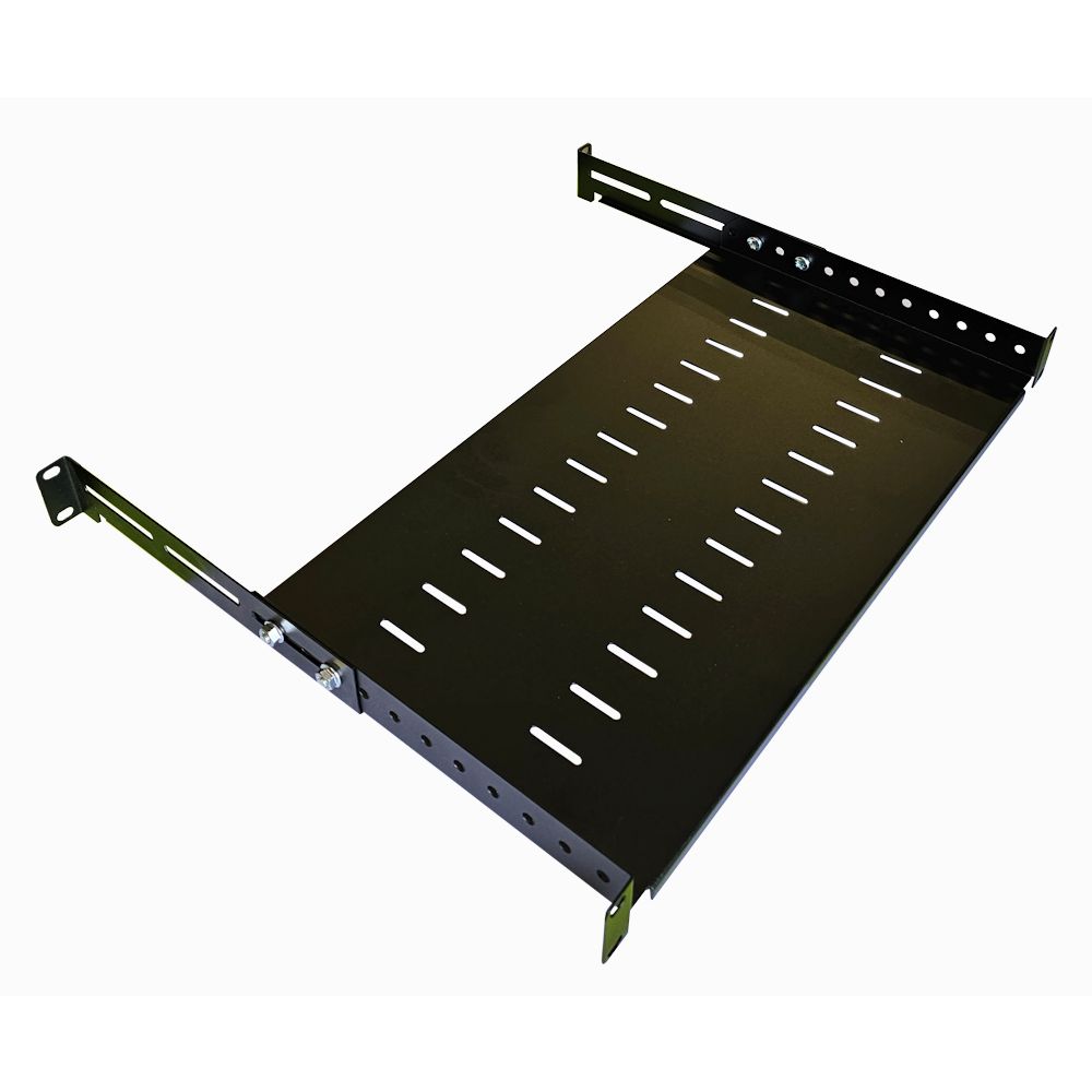 1U 19 inch Adjustable Rack Mount Shelf 250mm to 400mm