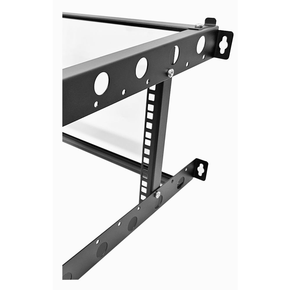 6U 19 inch 450mm Deep Internal Adjustable Rail for Open Wall Mount Frame Network/Data Rack -Black