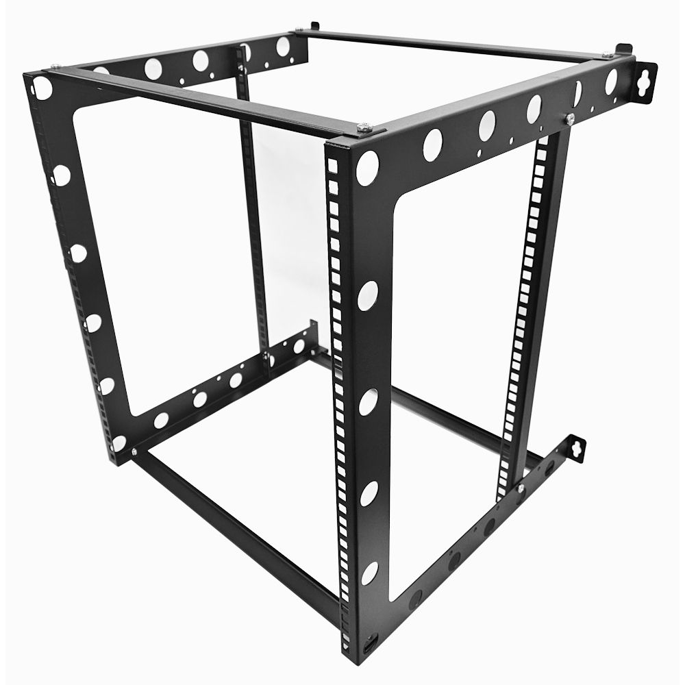 12U 19 inch 450mm Deep Internal Adjustable Rail for Open Wall Mount Frame Network/Data Rack -Black