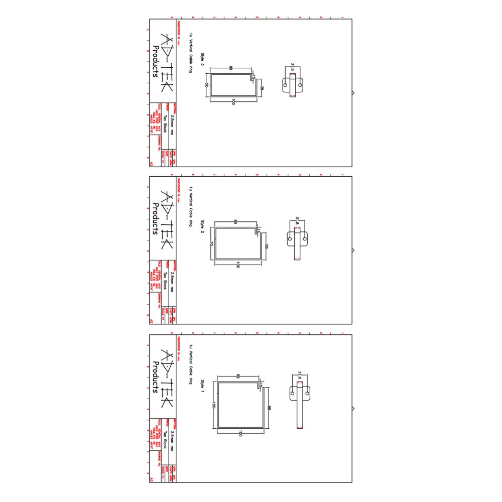 Vertical Horizontal Cable Ring/Jumper Ring Style 3