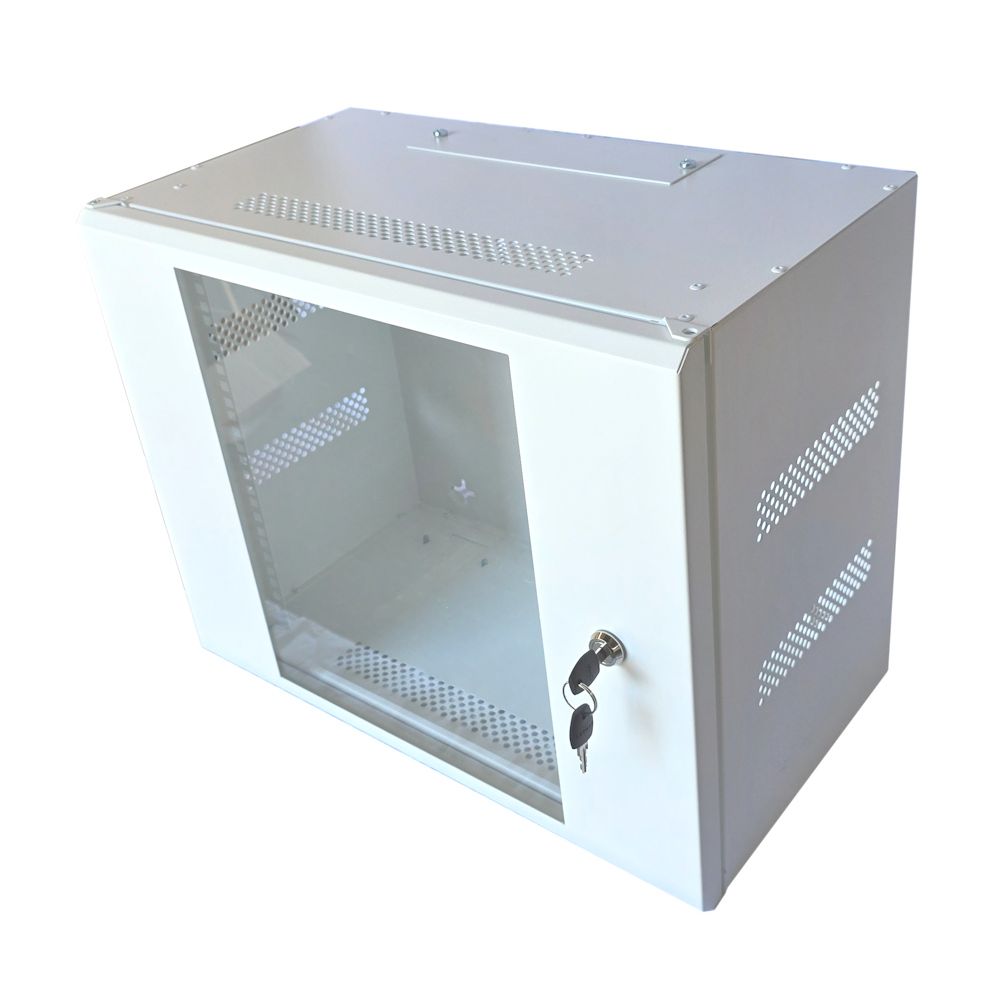9U 19 inch Data Cabinet Rack / Patching Network Cabinet 300mm Deep White