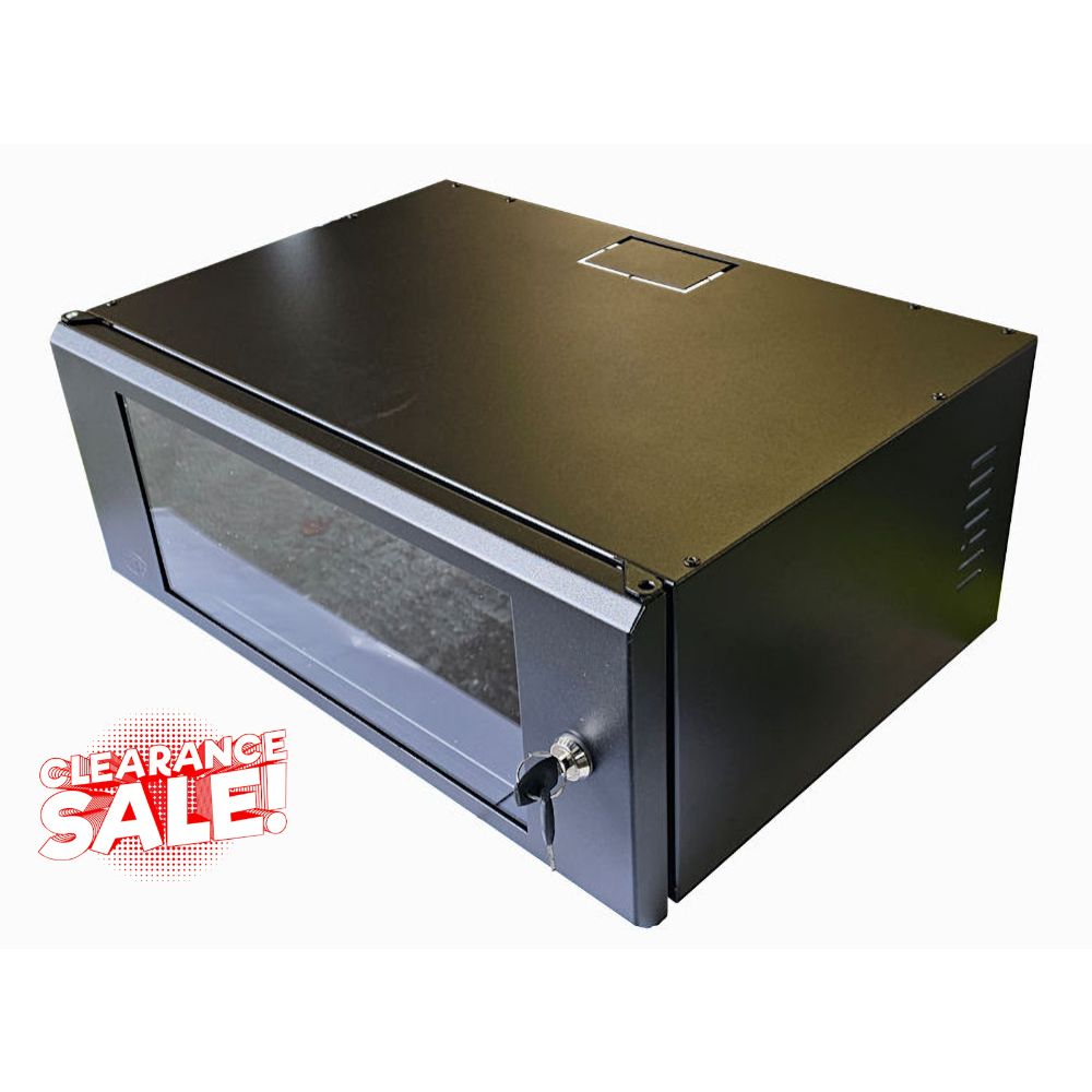 4U 19 inch Data Cabinet Rack / Patching Network Cabinet 375mm Deep Black