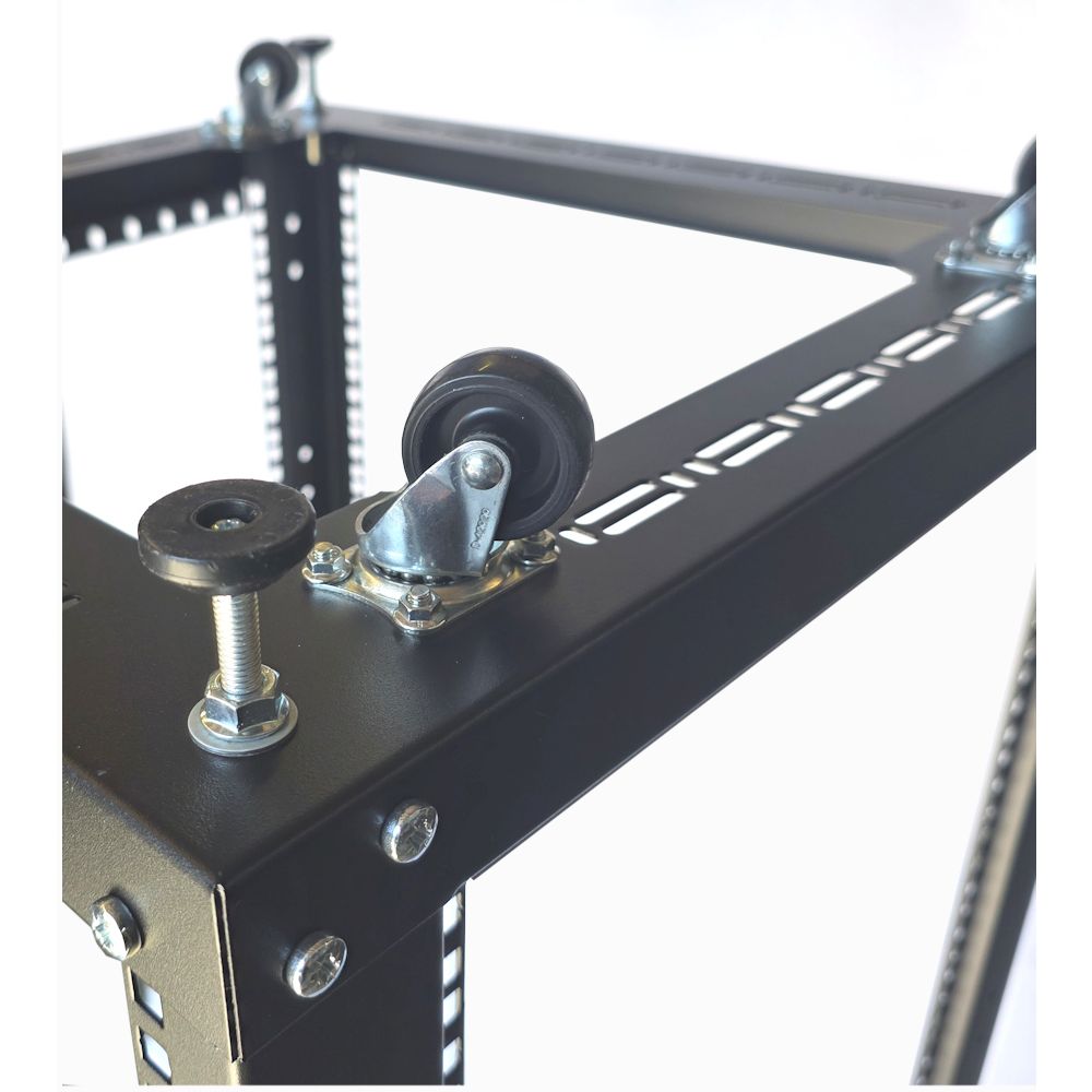 30u 4 Post Open Frame Rack - 19 inch - Heavy Duty - 500mm Deep - Black