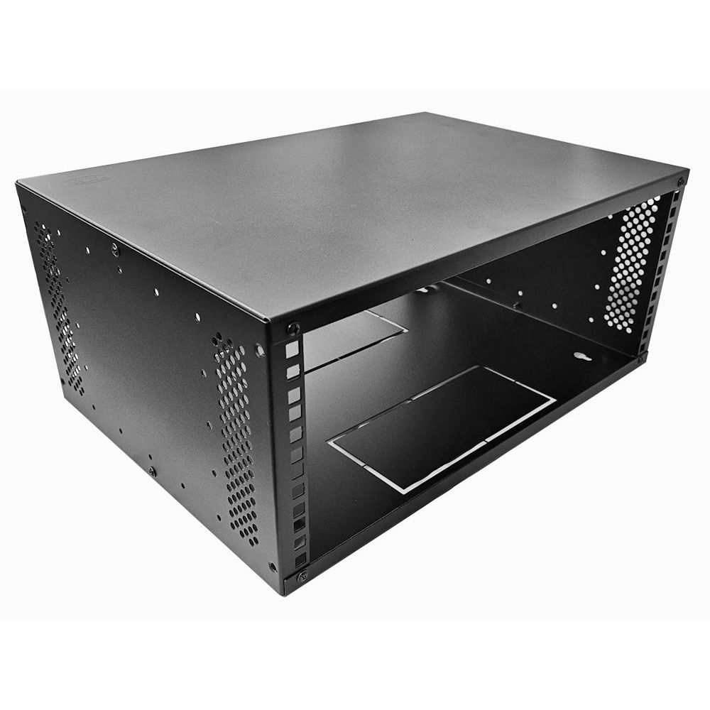 4u Desktop/Wall Mount - 350mm Deep-Flat Pack Cabinet  - Black