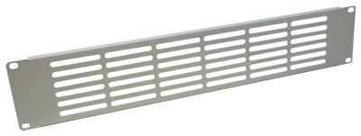 2U 19 inch Rack Mount Vented Slotted Blanking Plate / Filler Panel-Grey