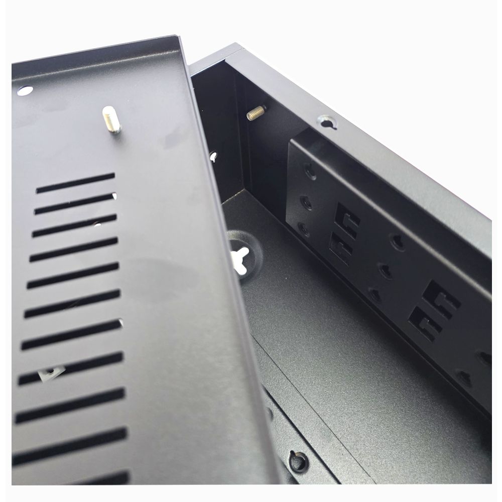 Universal Adjustable Enclosure - 2x 22 Way Module Dins / 1u Wall Box-350 Style - Black
