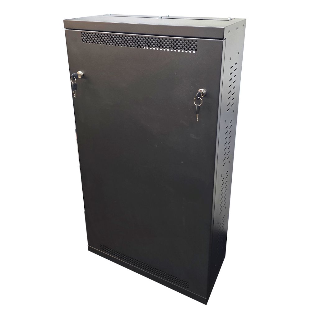 4U 19" Mounting or DIN Mounting - Adjustable Low Profile Vertical Mount - Wall Mount Network / Server Cabinet 1000mm Deep-Black
