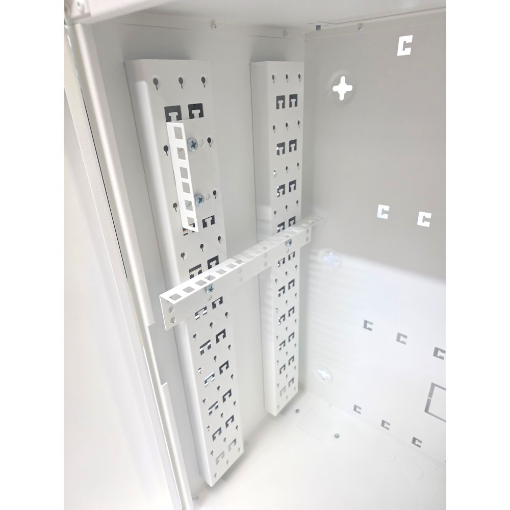 6U 19" Low Profile Adjustable Vertical Mount - Wall Mount Network / Server  Cabinet 600mm Deep-White
