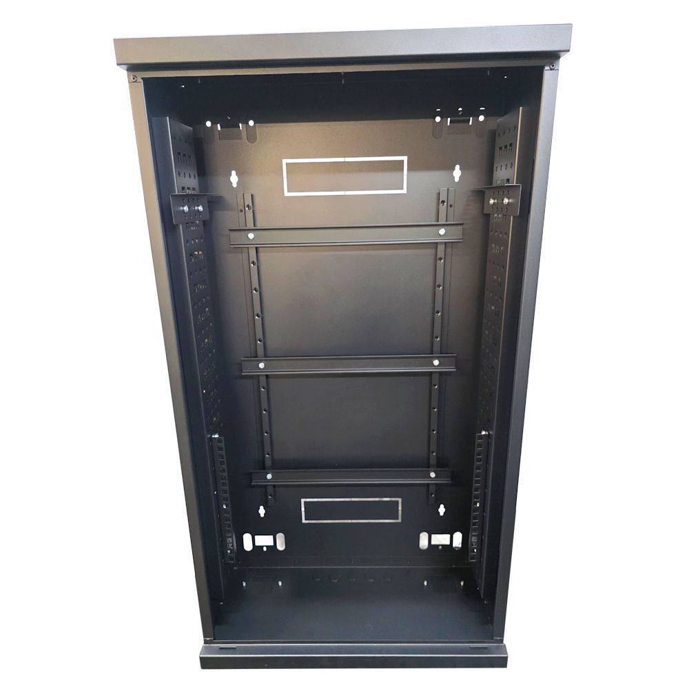 4U 19" Mounting or DIN Mounting - Adjustable Low Profile Vertical Mount - Wall Mount Network / Server Cabinet 1000mm Deep-Black